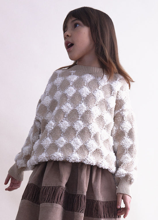 Knitted Top Nr. 26 - Beige Diamond