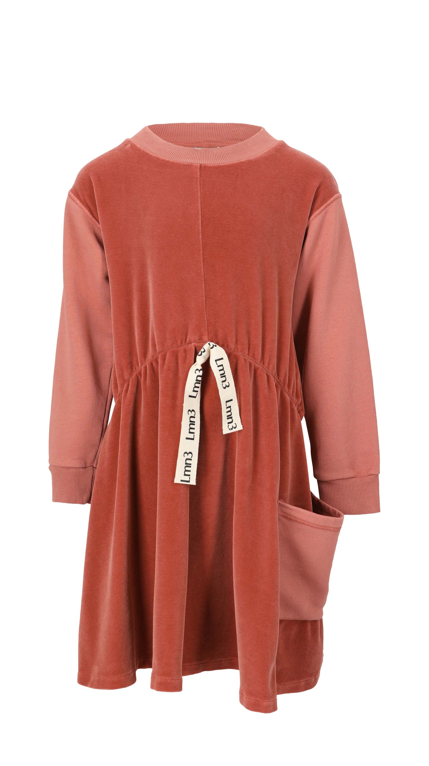 long sleeve lmn3 girls dress 21 in brick color
