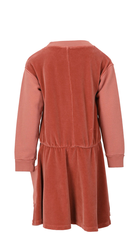 long sleeve lmn3 girls dress 21 in brick color