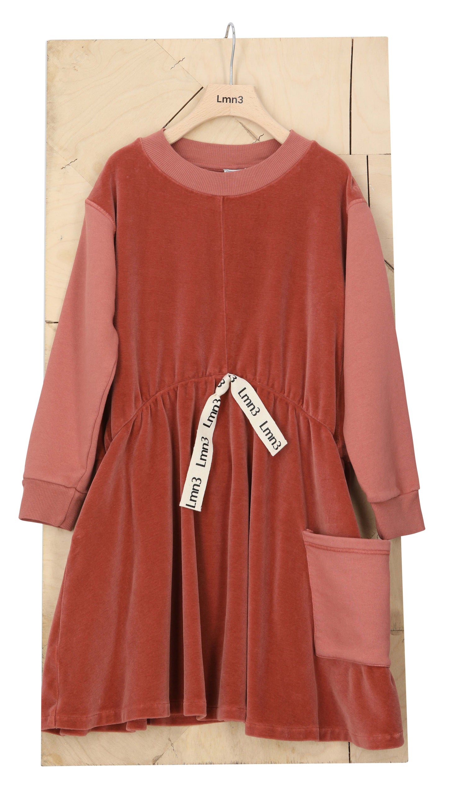 long sleeve lmn3 girls dress 21 in brick color