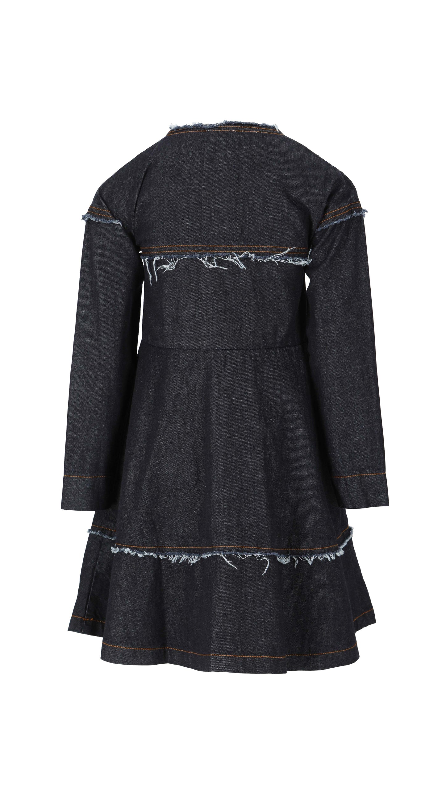 long sleeve lmn3 girls denim dress 23 in blue color