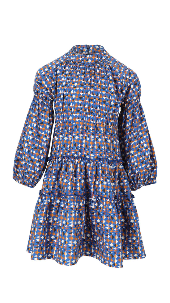 long sleeve lmn3 girls dress 28 in blue color print