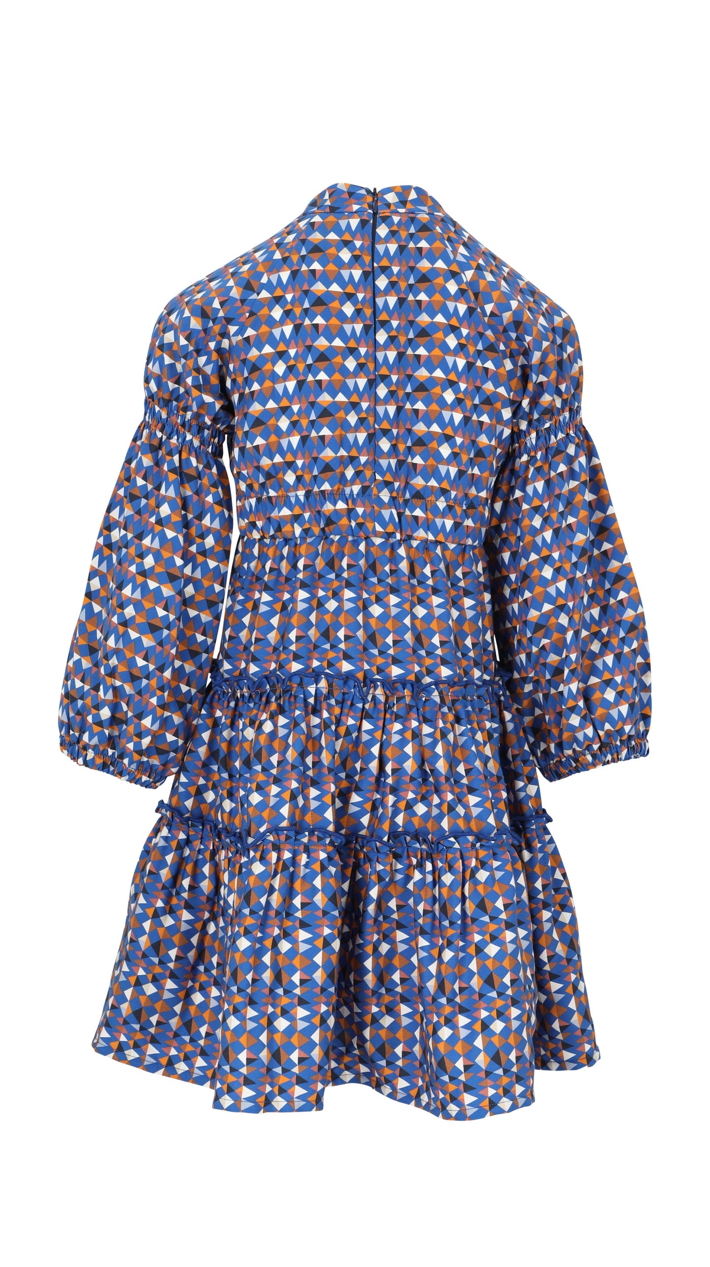 Load image into Gallery viewer, long sleeve lmn3 girls dress 28 in blue color print
