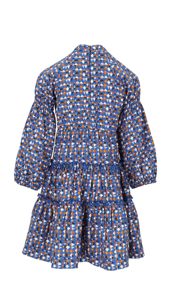 long sleeve lmn3 girls dress 28 in blue color print