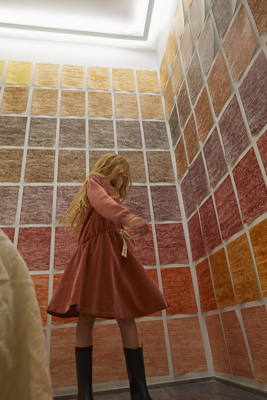 girl in lmn3  long sleeve dress 21 in brick color