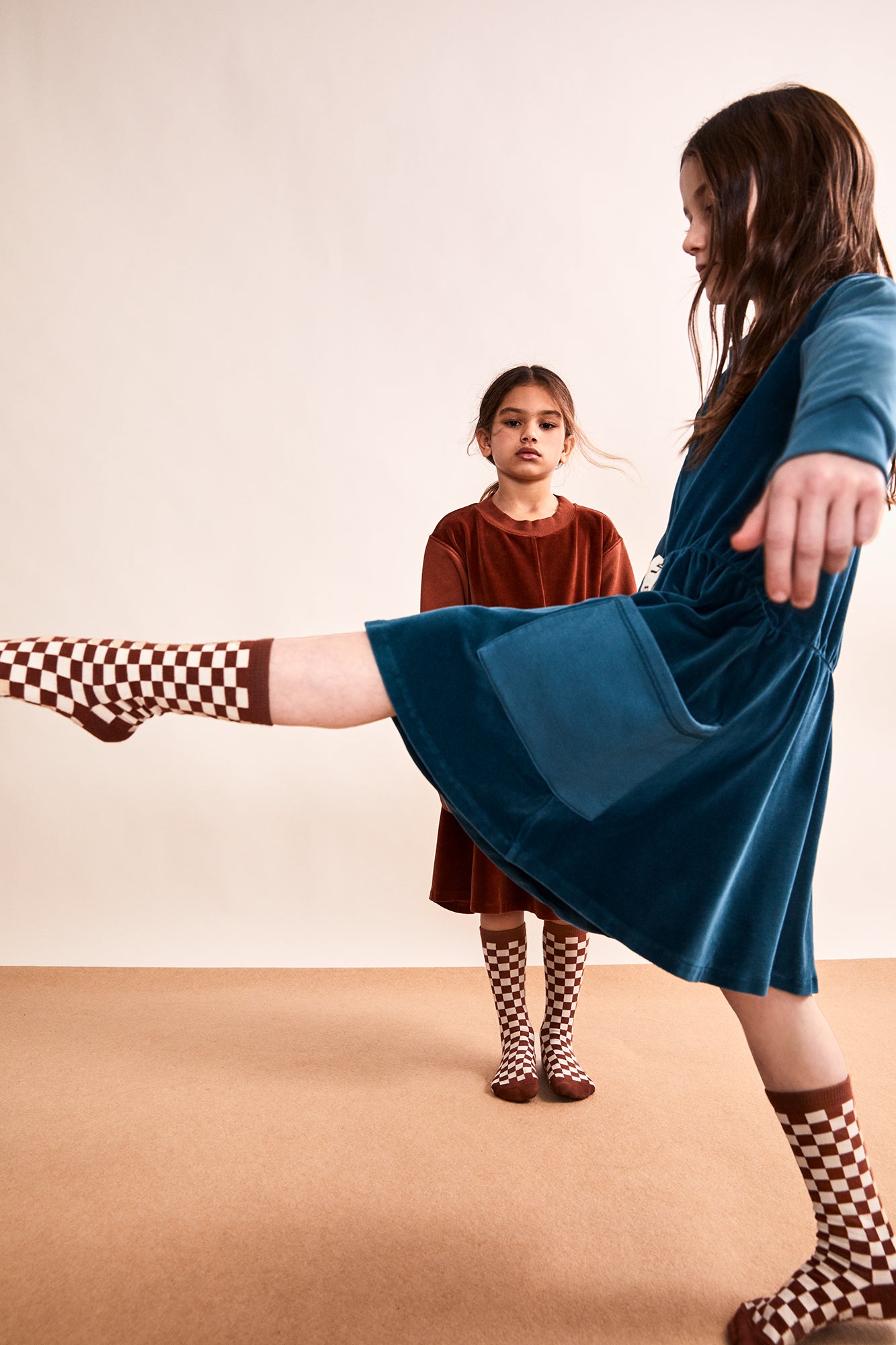 long sleeve lmn3 girls dress 21 in blue 